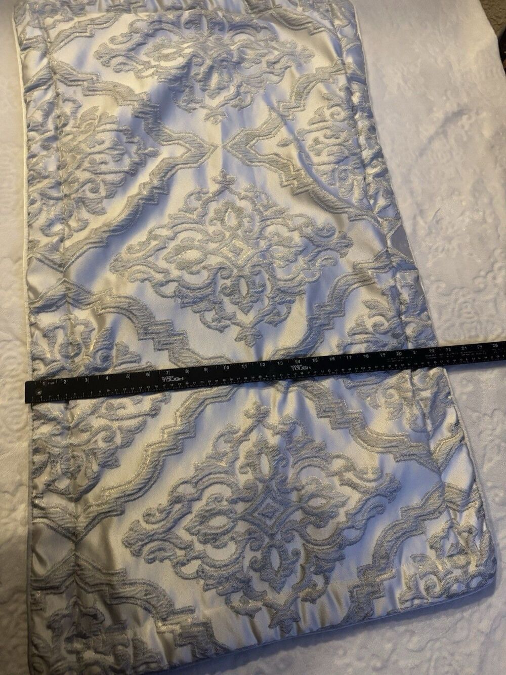 J Queen Single 37x23" Pillow Sham Sage Green Damask Floral Polyester Heavy